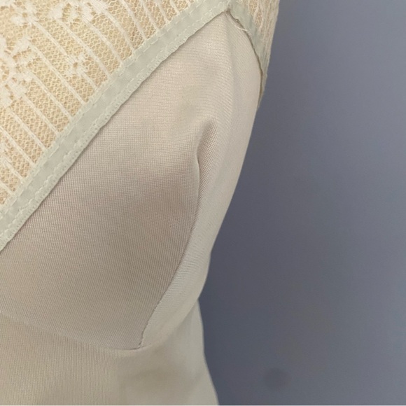 Vintage White Lace Trim Chemise Slip Dress | White Lace Accents - Picture 3 of 9
